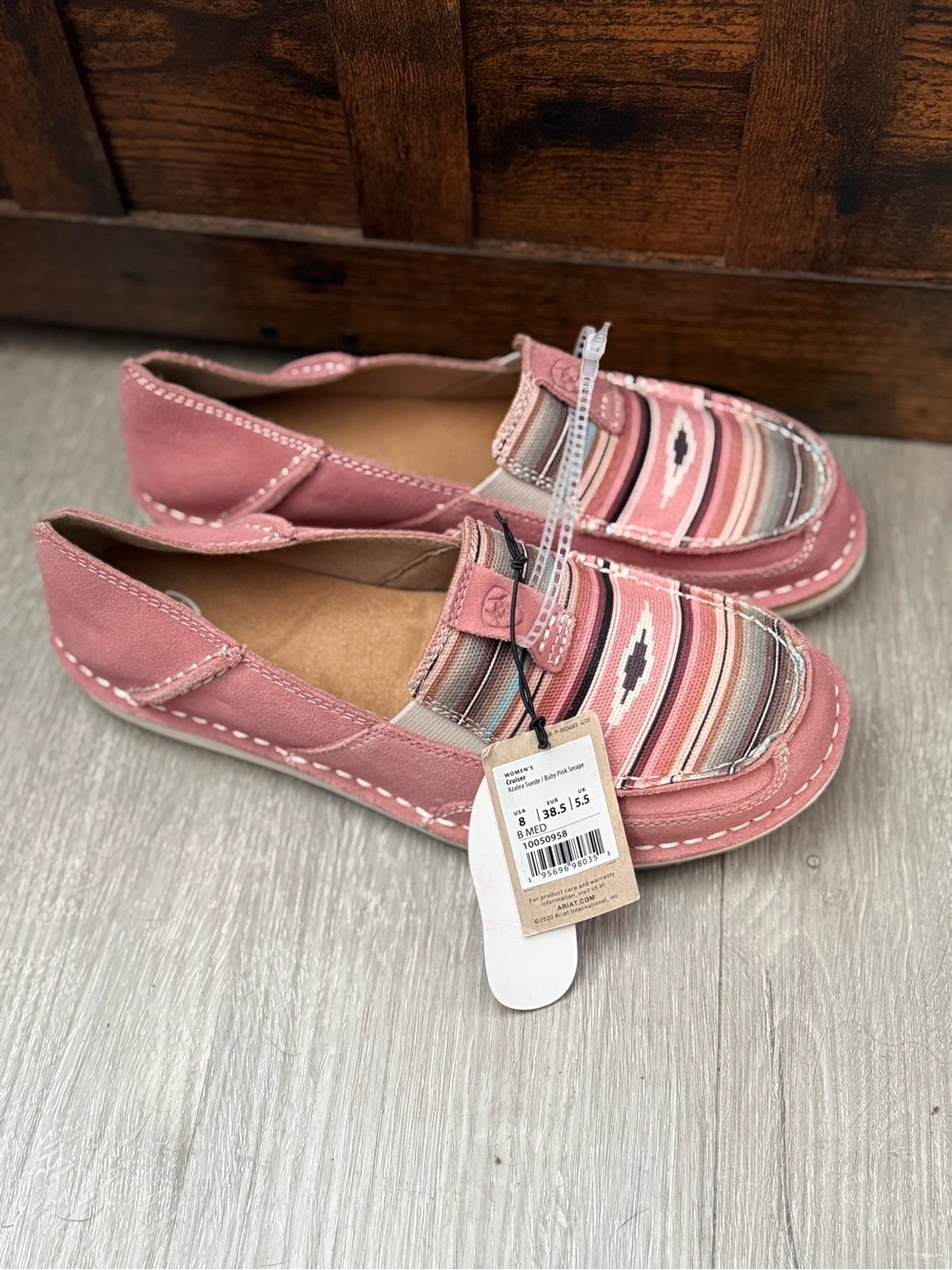 Ariat Pink Patterned Moccasin Loafers